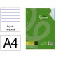 Recambio liderpapel a4 100 hojas 100 g/m2 rayado horizontal 4 taladros bandas de 5 colores