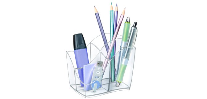 Cubilete portalapices cep gama ellypse plastico transparente 118x89x98 mm