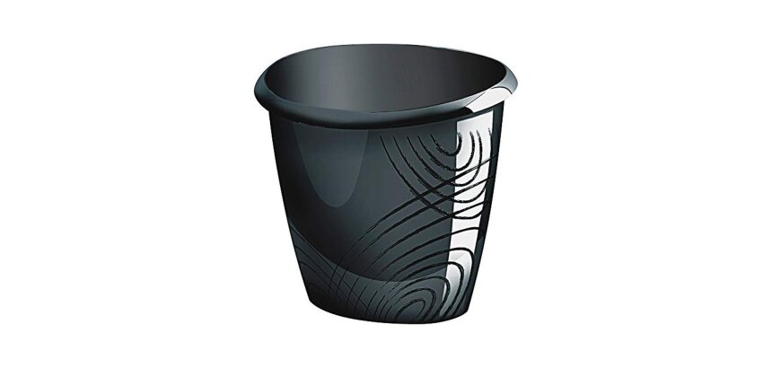 Papelera plastico cep color negro capacidad 15 litros