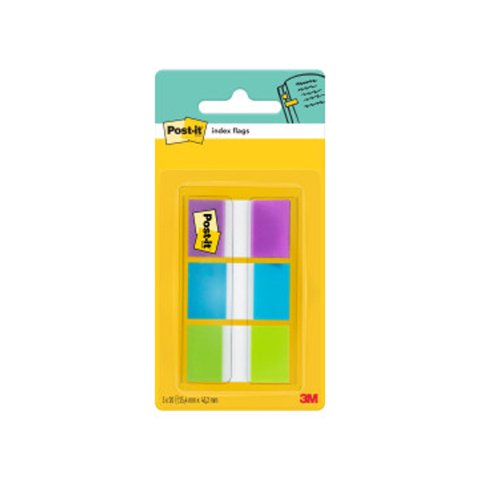Banderitas separadoras post-index 680-roy verde azul y violeta dispensador funda 3x20