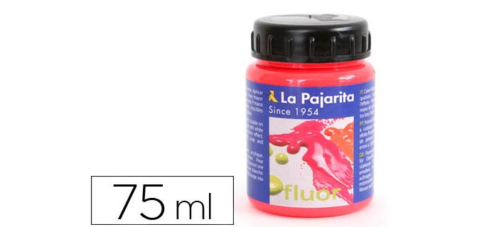 Pintura acrilica la pajarita f-03 rojo amapola fluorescente 75ml