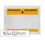 Sobre autoadhesivo q-connect portadocumentos multilingue 165x122 mm ventana transparente paquete de 100