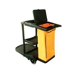 Carro de limpieza q-connect de polipropileno con ruedas 58x24x96 cms