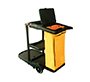 Carro de limpieza q-connect de polipropileno con ruedas 58x24x96 cms