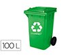 Contenedor selectivo q-connect 100L verde con ruedas