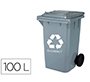 Contenedor selectivo q-connect 100L gris con ruedas