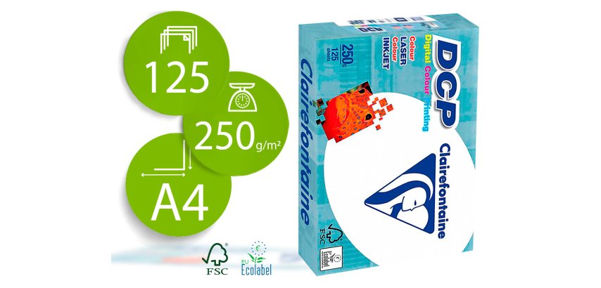 Papel fotocopiadora clairefontaine din a4 250 gramos paquete de 125 hojas