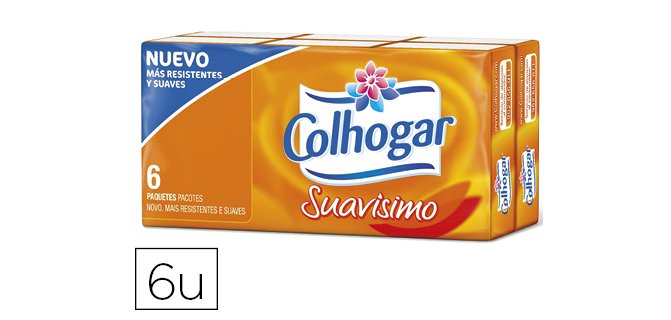 Pañuelos de papel colhogar compacto blanco 4 capas paquete de 6 pañuelos