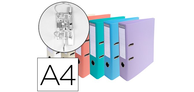 Archivador de palanca Exacompta PVC A4 lomo de 70mm - Colores surtidos