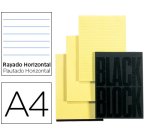 Bloc papel Exacompta Black Block A4 - papel amarillo rayado horizontal - 70 hojas