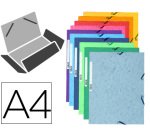 Carpeta exacompta gomas cartulina lustrada tres solapas din a4 colores surtidos