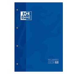 Recambio color oxford din a4 80 hojas 90 grs cuadros 5 mm 4 taladros azul