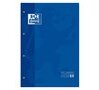 Recambio color oxford din a4 80 hojas 90 grs cuadros 5 mm 4 taladros azul