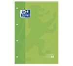 Recambio color oxford din a4 80 hojas 90 grs cuadros 5 mm 4 taladros verde