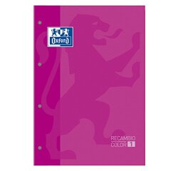 Recambio color oxford din a4 80 hojas 90 grs cuadros 5 mm 4 taladros rosa