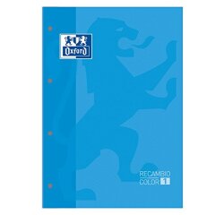 Recambio color oxford din a4 80 hojas 90 grs cuadros 5 mm 4 taladros turquesa