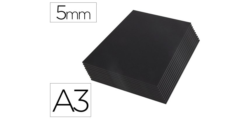 Carton pluma liderpapel negro doble cara din a3 espesor 5 mm