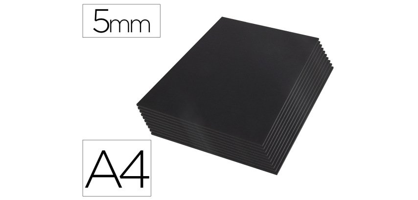 Carton pluma liderpapel negro doble cara din a4 espesor 5 mm