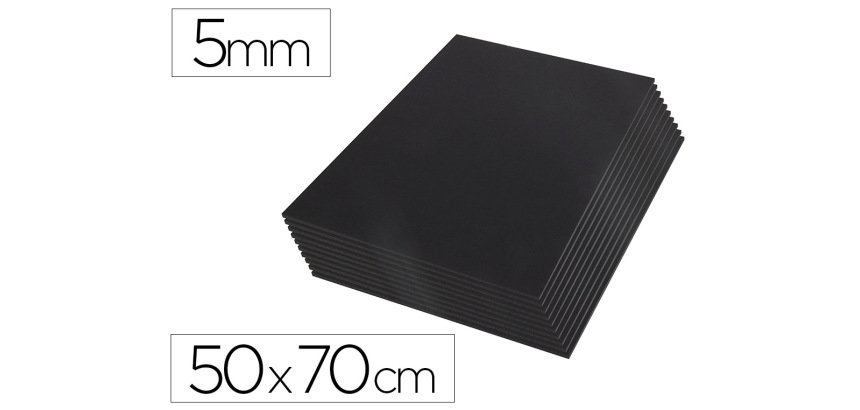Carton pluma liderpapel negro doble cara 50x70 cm espesor 5 mm