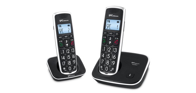 Telefono inalambrico spc duo telecom 7609-n color negro identificador de llamadas agenda pantalla