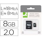 Memoria sd micro q-connect flash 8 gb clase 4 con adaptador