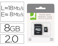 Memoria sd micro q-connect flash 8 gb clase 4 con adaptador