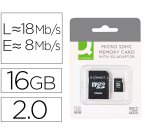 Memoria sd micro q-connect flash 16 gb clase 6 con adaptador