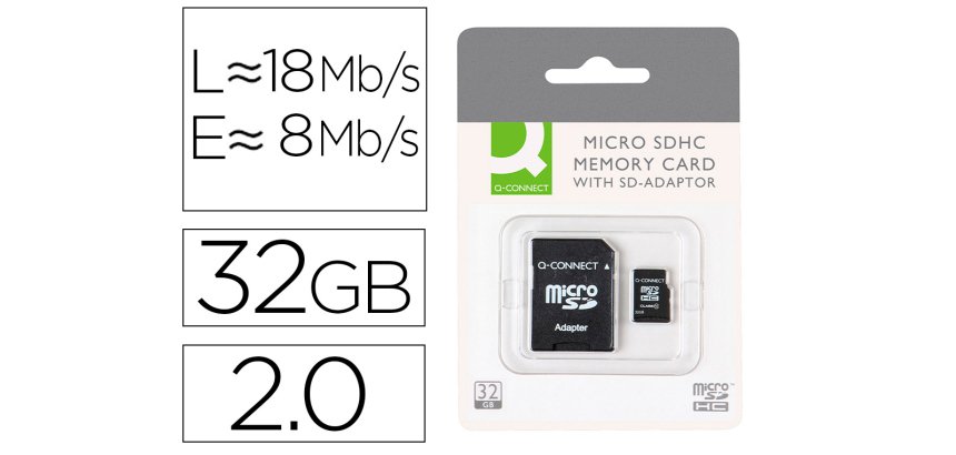 Memoria sd micro q-connect flash 32 gb clase 6 con adaptador