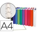 Carpeta de 4 anillas 30mm redondas exacompta a4 carton forrado colores surtidos