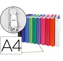 Carpeta de 2 anillas 30mm redondas exacompta a4 carton forrado colores surtidos