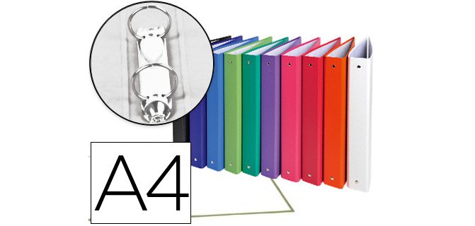Carpeta de 2 anillas 30mm redondas exacompta a4 carton forrado colores surtidos