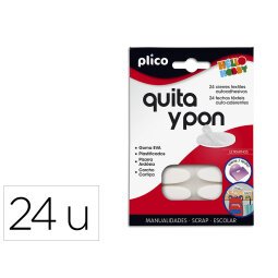 Velcro adhesivo ovalado plico quita y pon blister de 24 unidades