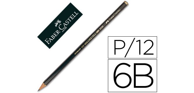 Lapices de grafito faber 9000 6b unidad