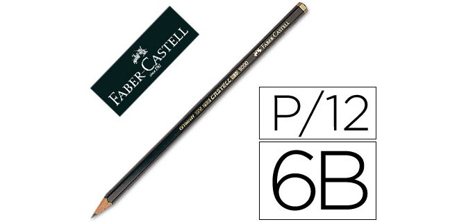 Lapices de grafito faber 9000 6b unidad