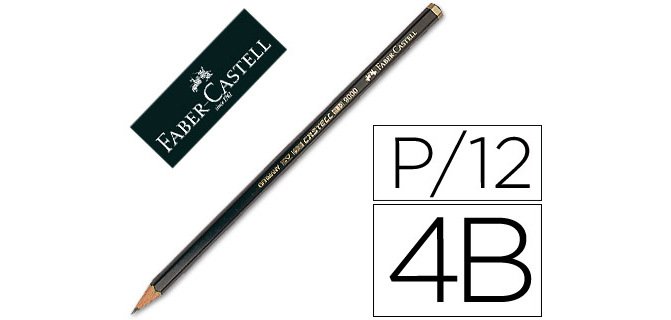 Lapices de grafito faber 9000 4b unidad