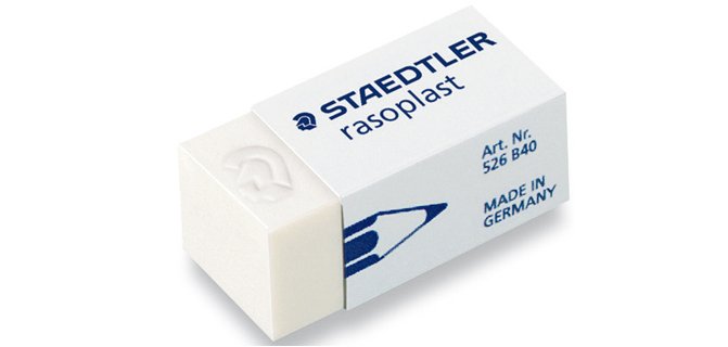 Goma de borrar staedtler 526 b40 plastico blanca
