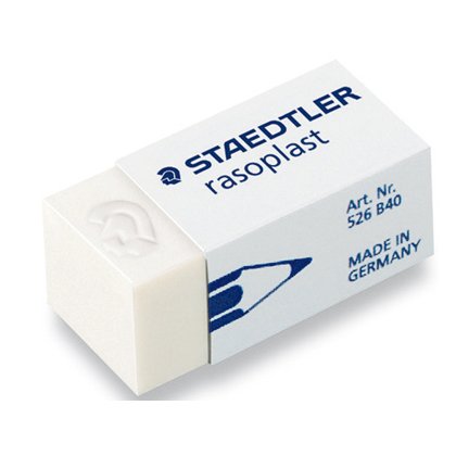 Goma de borrar staedtler 526 b40 plastico blanca