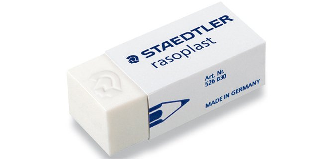 Goma de borrar staedtler 526 b30 plastico blanca