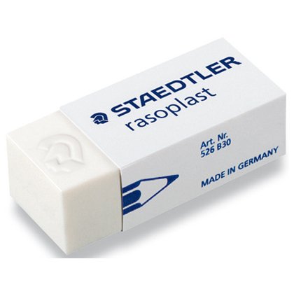 Goma de borrar staedtler 526 b30 plastico blanca