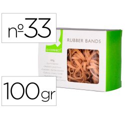 Gomillas elasticas q-connect 100 gr numero 33 90 x 3 mm