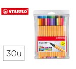 Rotulador stabilo point 88 colores neon estuche 25+5 unidades