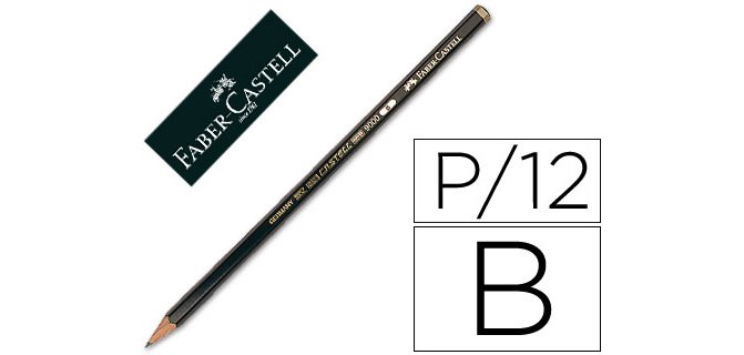 Lapices de grafito faber 9000 b unidad