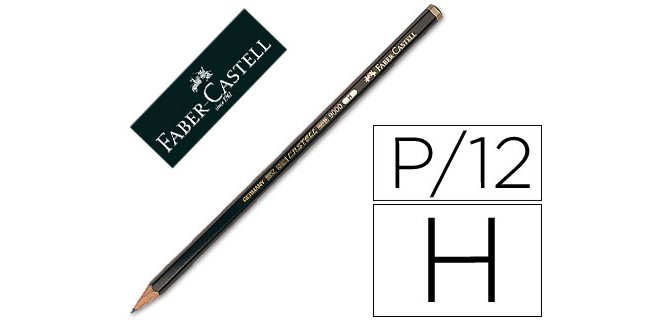 Lapices de grafito faber 9000 h unidad