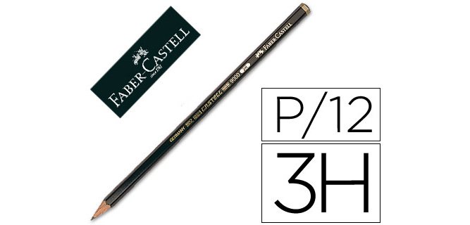 Lapices de grafito faber 9000 3h unidad