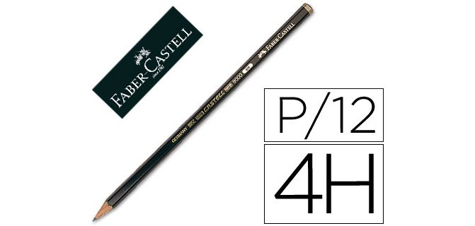 Lapices de grafito faber 9000 4h unidad