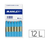 Lapices cera manley unicolor celeste claro n.41 caja de 12 unidades