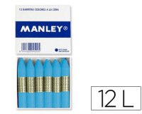 Lapices cera manley unicolor celeste claro n.41 caja de 12 unidades