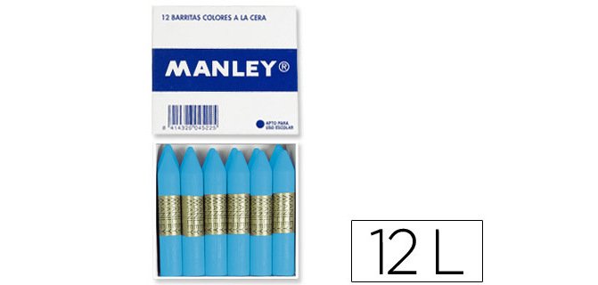 Lapices cera manley unicolor celeste claro n.41 caja de 12 unidades