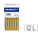 Lapices cera manley unicolor ocre madera n.64 cajade 12 unidades