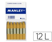 Lapices cera manley unicolor ocre madera n.64 cajade 12 unidades